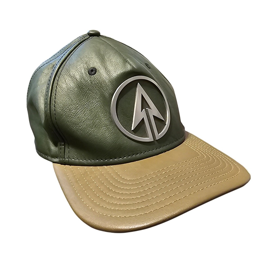 DC Comics Green Arrow Faux Leather Suit Up Adjustable‎ Snap Baseball Cap Hat